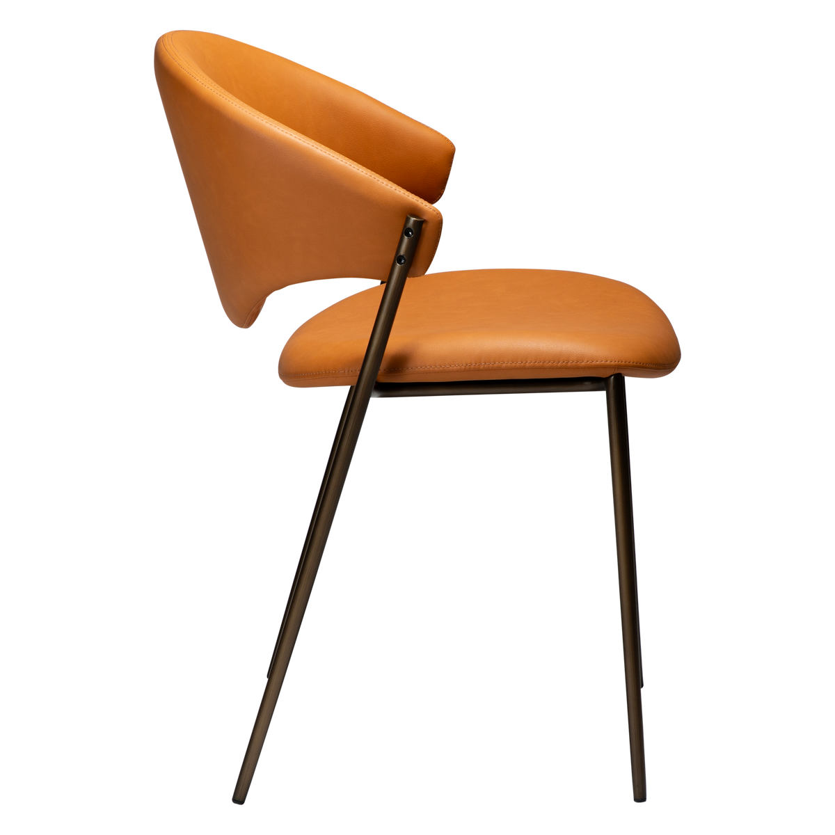 Stuhl Zamia Kunstleder Rostorange (2er-Set)