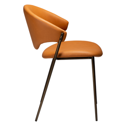 Stuhl Zamia Kunstleder Rostorange (2er-Set)