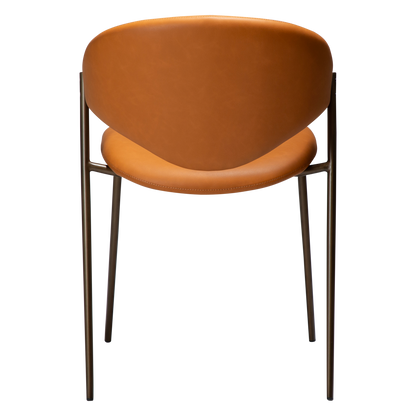 Stuhl Zamia Kunstleder Rostorange (2er-Set)