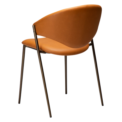 Stuhl Zamia Kunstleder Rostorange (2er-Set)