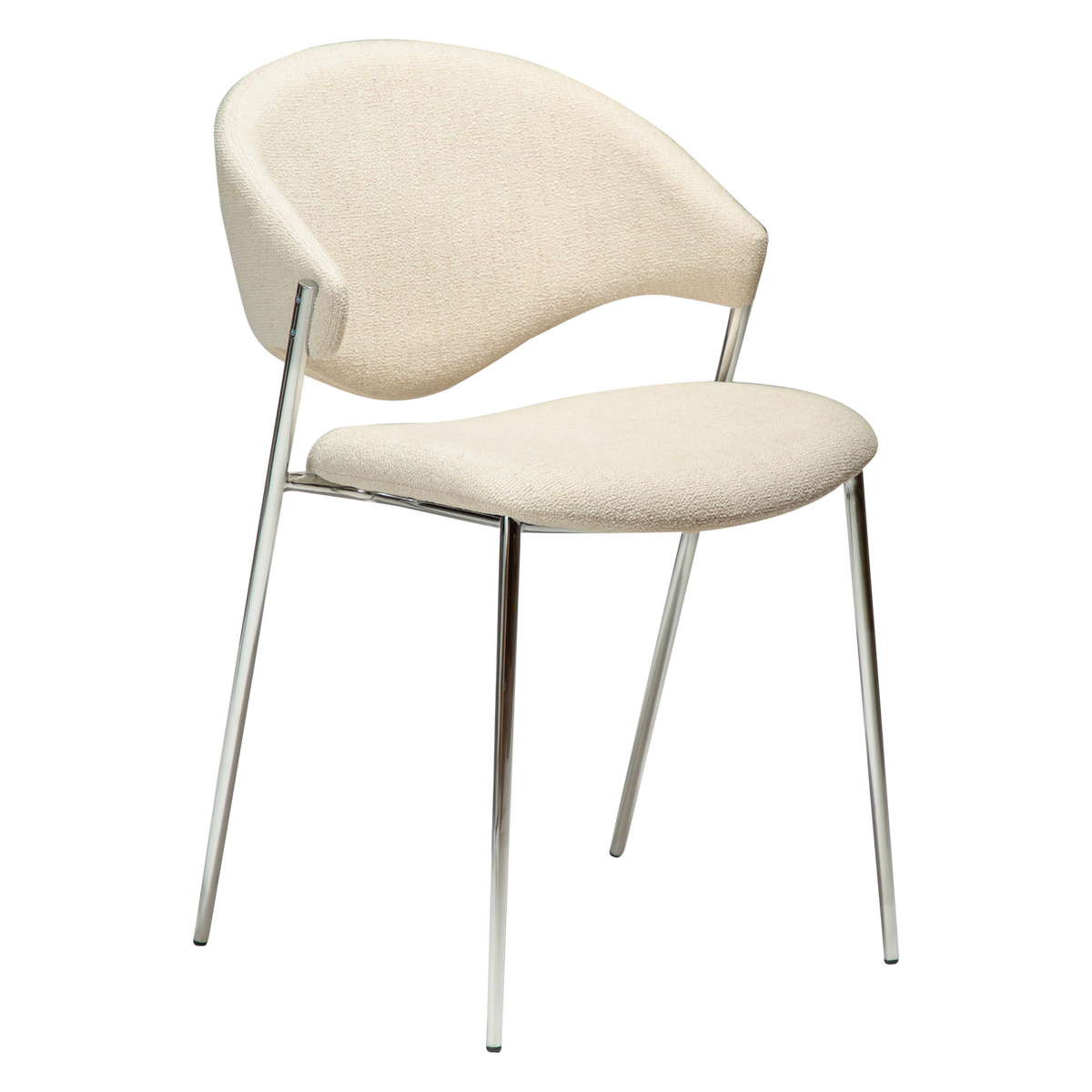 Stuhl Zamia Creme / Chrom (2er-Set)
