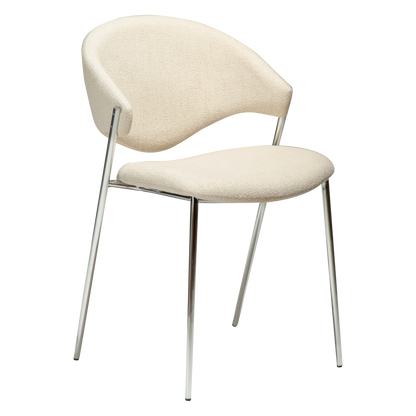Stuhl Zamia Creme / Chrom (2er-Set)