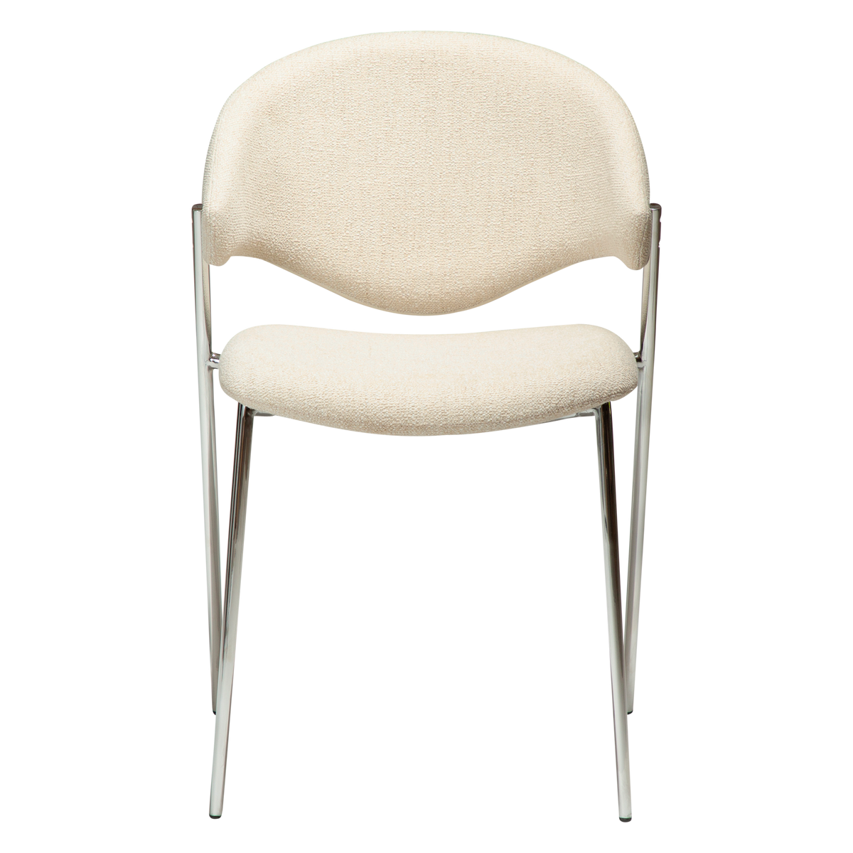 Stuhl Zamia Creme / Chrom (2er-Set)