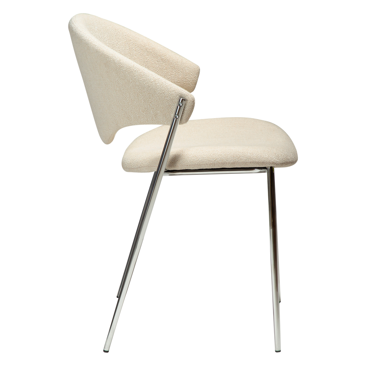 Stuhl Zamia Creme / Chrom (2er-Set)