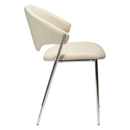 Stuhl Zamia Creme / Chrom (2er-Set)