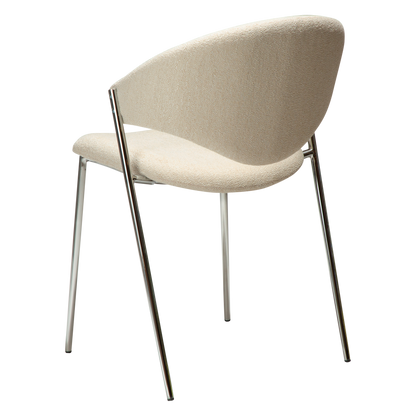 Stuhl Zamia Creme / Chrom (2er-Set)