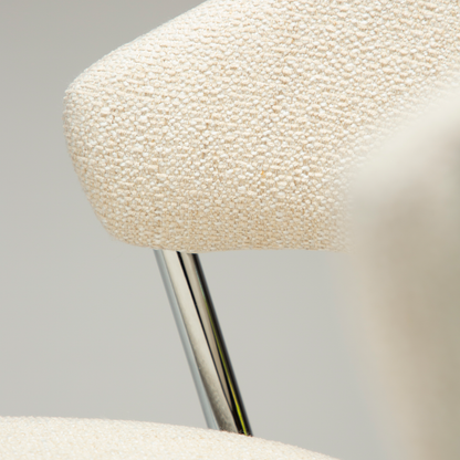 Stuhl Zamia Creme / Chrom (2er-Set)