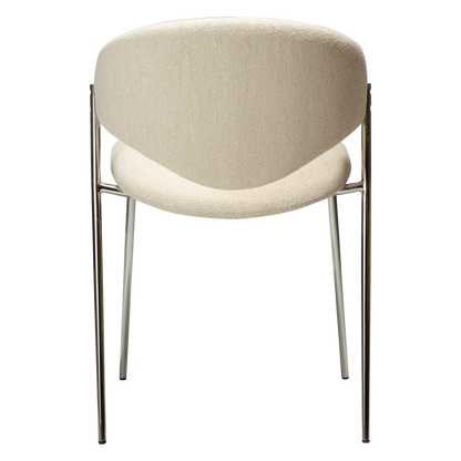 Stuhl Zamia Creme / Chrom (2er-Set)